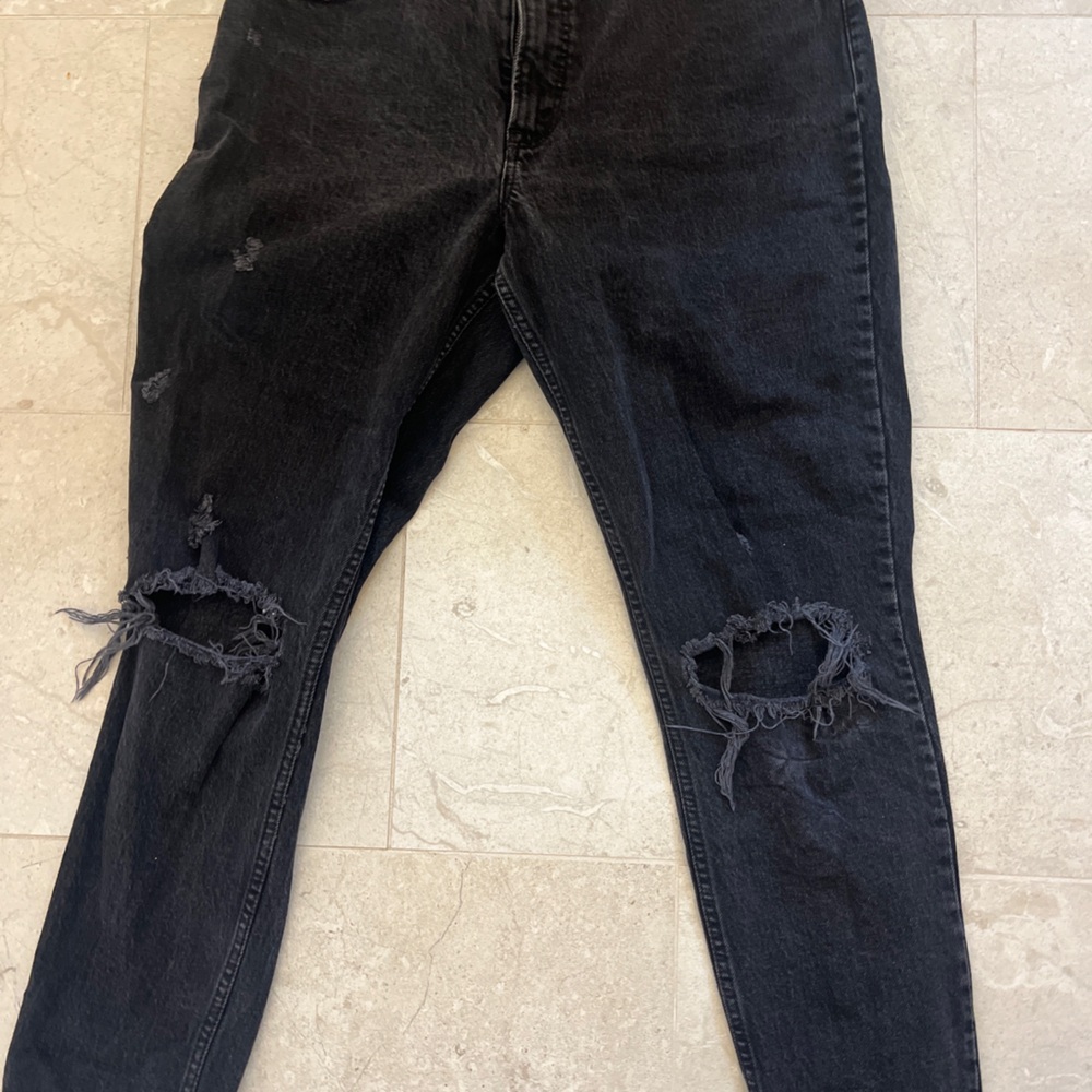 Abercrombie skinny high rise curve love size 30 (10R) black light wash denim